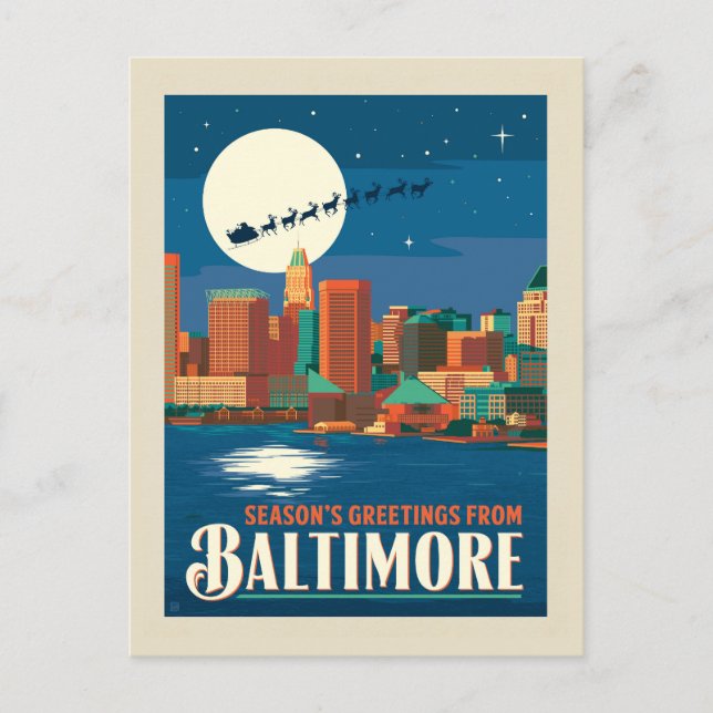 Die Grüße der Saison von Baltimore Postkarte (Vorderseite)
