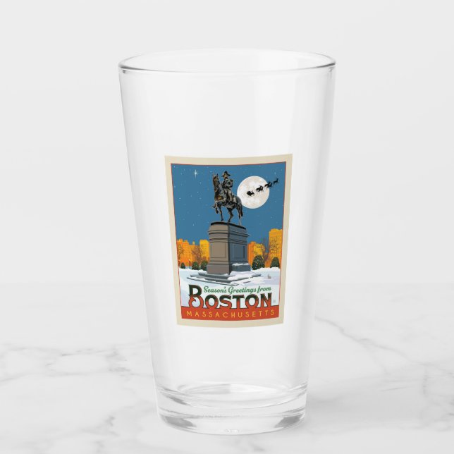 Die Grüße der Saison von Boston Common! Glas (Vorderseite)