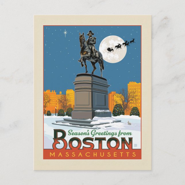 Die Grüße der Saison von Boston Common! Postkarte (Vorderseite)