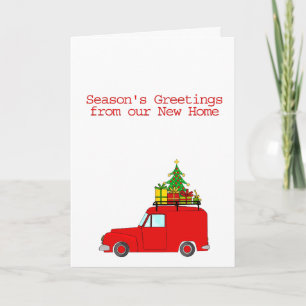 Die Grüße der Saison von der neuen Zuhause Feiertagskarte