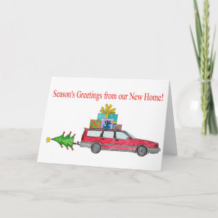 Die Grüße der Saison von der neuen Zuhause Feiertagskarte