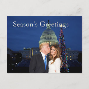 Die Grüße der Saison von Donald und Melania Feiertagspostkarte