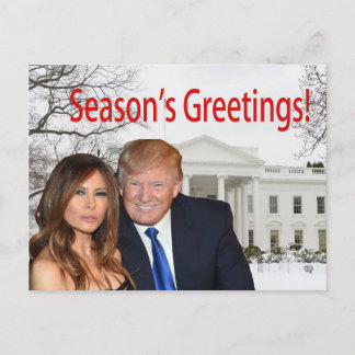 Die Grüße der Saison von Donald und Melania Feiertagspostkarte