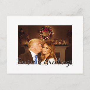 Die Grüße der Saison von Donald und Melania Feiertagspostkarte