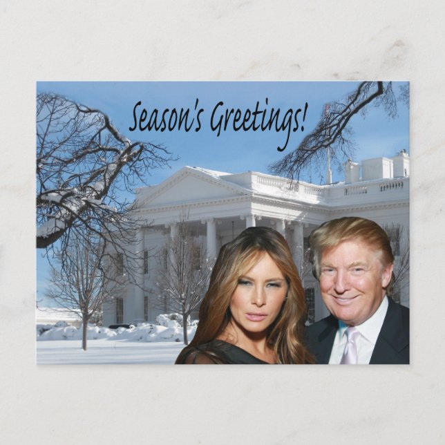 Die Grüße der Saison von Donald und Melania Postkarte (Vorderseite)