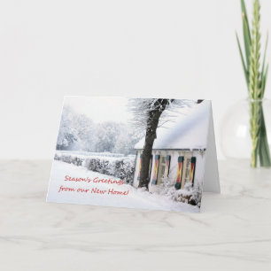 Die Grüße der Saison von unserer neuen Zuhause - n Feiertagskarte
