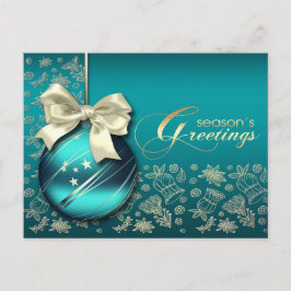 Die Grüße der Saison. Weihnachtsbauble Feiertagspostkarte