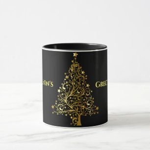 Die Grüße der Schwarzen und goldenen Jahreszeit Tasse
