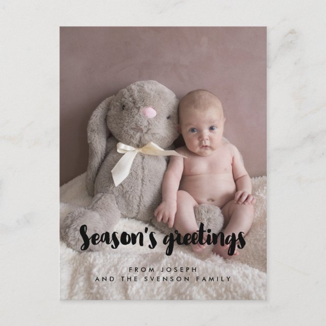 Die Grüße des modernen Ferien-Fotos der Saison Postkarte (Vorderseite)