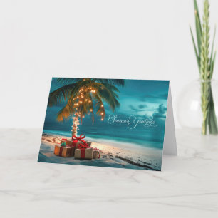 Die Grüße des tropischen Beach Island Palm Feiertagskarte