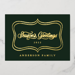 Die Grüße klassische Goldrahmen der Saison Folien Feiertagskarte