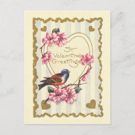 Die Grüße von Bird und Bloom St Valentine Feiertagspostkarte