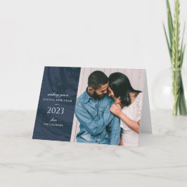 Die Grußkarte für das verworrene neue Foto - Blau Dankeskarte