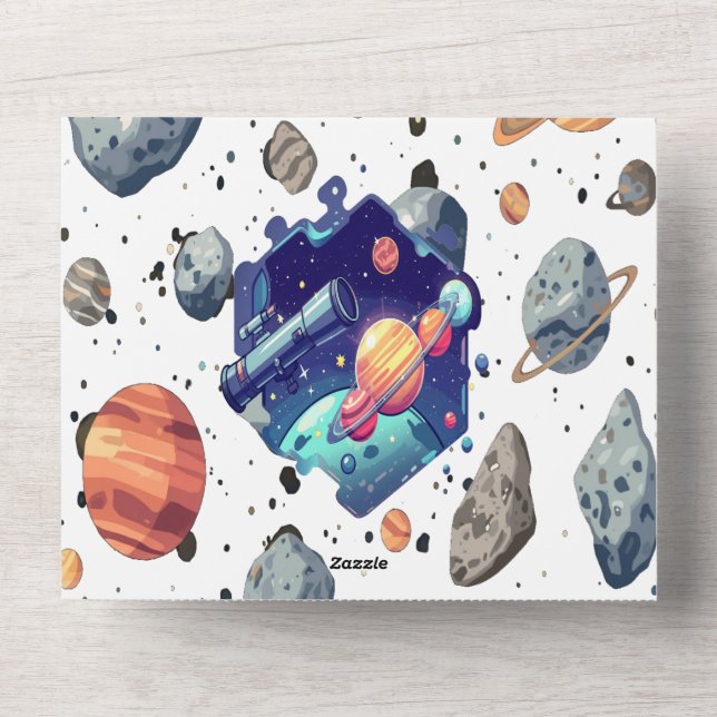 Die Grußkarte für Sterne und Jenseits der Galaxie All In One Einladung (Vorderseite)