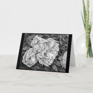 Die Grusskarte "Peony in Rain" Karte