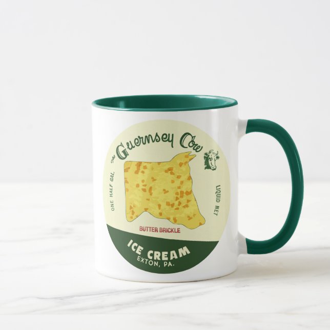Die Guernsey-Kuh-ButterBrickle Eiscreme-Tasse Tasse (Rechts)