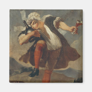 Die gute Flasche, das Zeichen des Weinhändlers Magnet