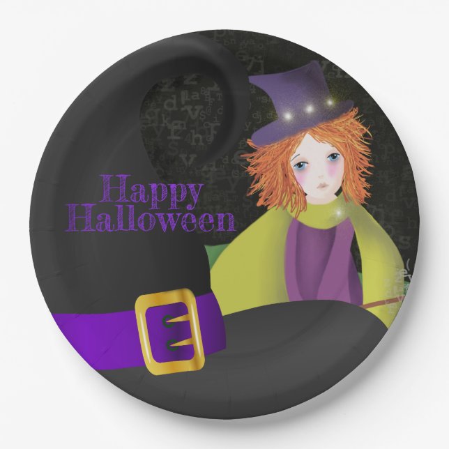 Die Gute Hexe und ihr Hut Pappteller (Vorderseite)