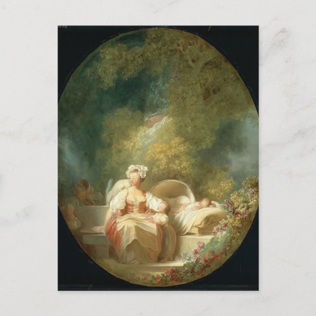 Die gute Mutter von Jean-Honore Fragonard Postkarte (Vorderseite)
