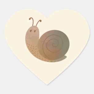 Die gute Schnecke Herz-Aufkleber