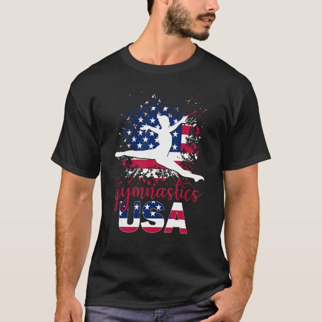 Die Gymnastik der USA unterstützt das Team Usa Fla T-Shirt (Vorderseite)
