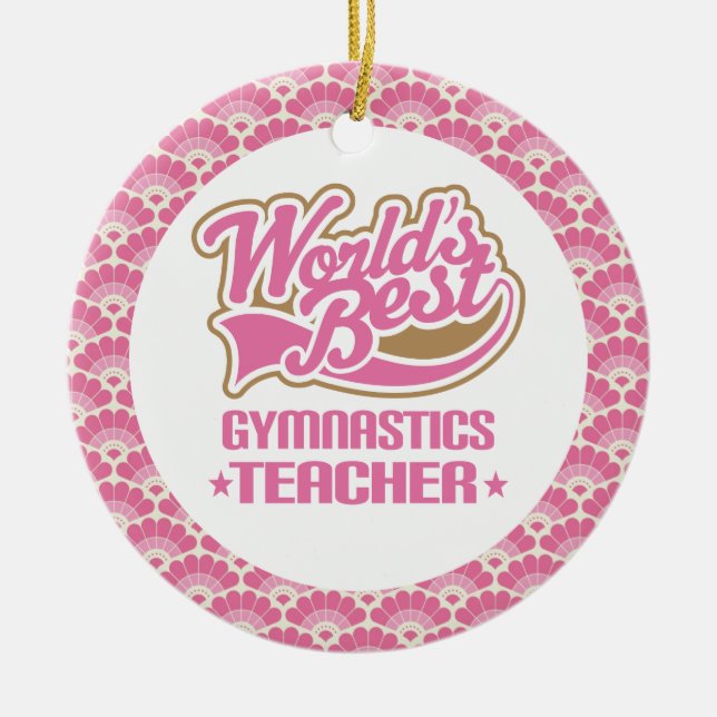 Die Gymnastik-Lehrer-Geschenk-Verzierung der Welt Keramik Ornament (Vorne)