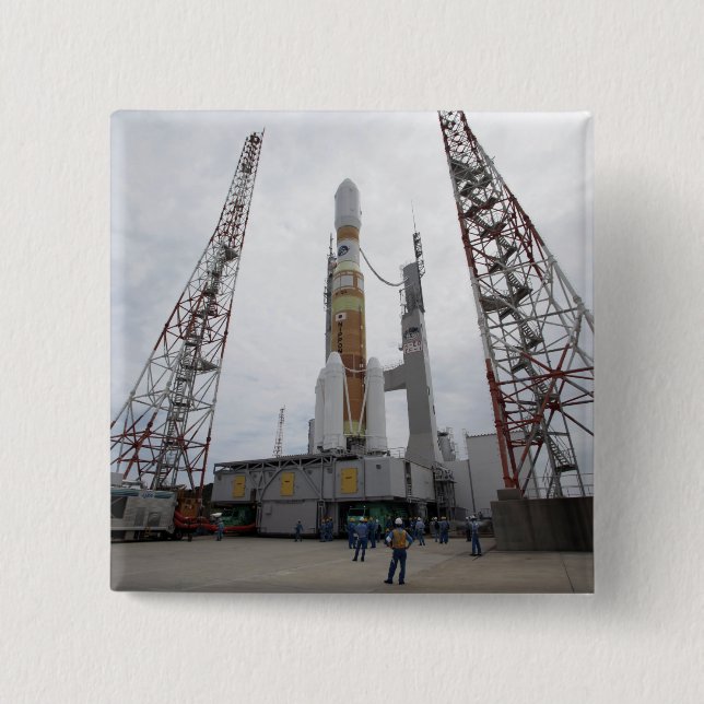 Die H-IIB-Rakete auf dem Ladestreifen Button (Vorderseite)
