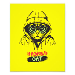 Die Hacker Cat Fotodruck