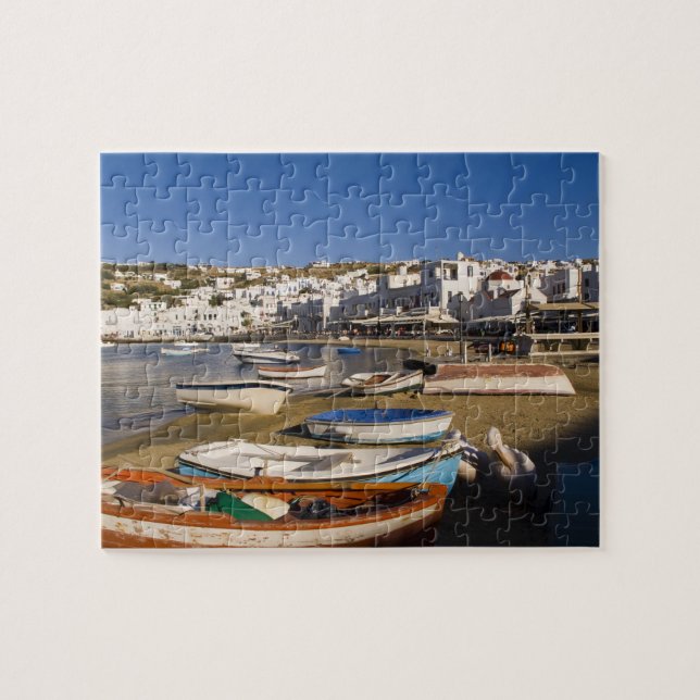 Die Hafenstadt mit bunten Fischerbooten Puzzle (Horizontal)