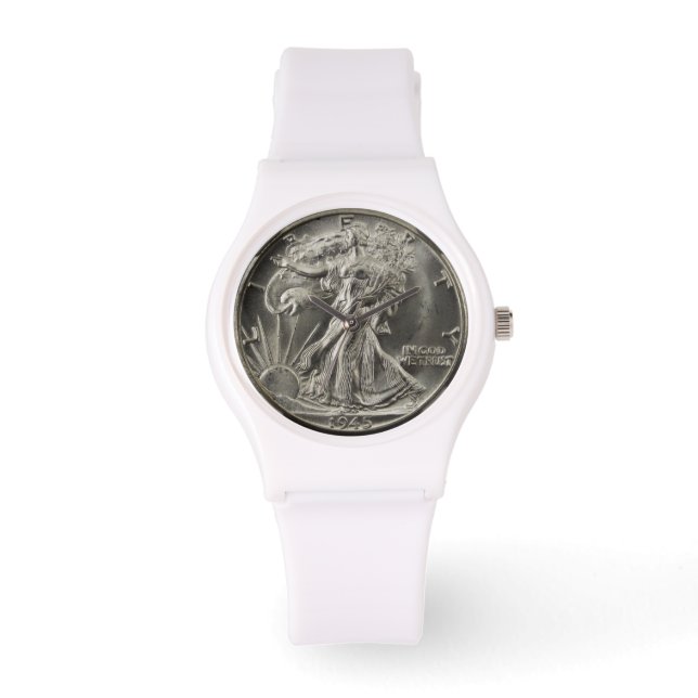 Die Halbdollarschau der Walking Liberty Armbanduhr (Vorderseite)