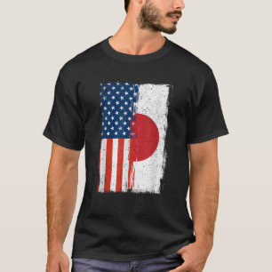 Die halbe japanische Halbe-amerikanische Flagge Ja T-Shirt