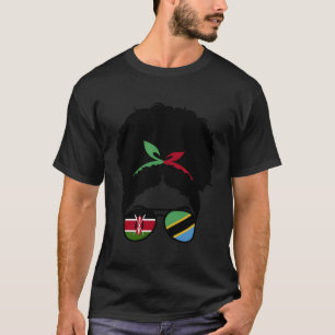 Die Hälfte Kenianer - das halbe tansanische Afro K T-Shirt