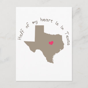 Die Hälfte meines Herzens ist in Texas Postkarte