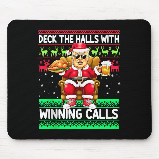 Die Hallen mit Siegerrufen - Trump Santa Ch Mousepad (Vorne)