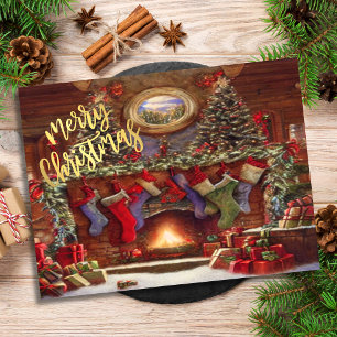 Die Hallen mit Vintagem Charme überprüfen Feiertagspostkarte