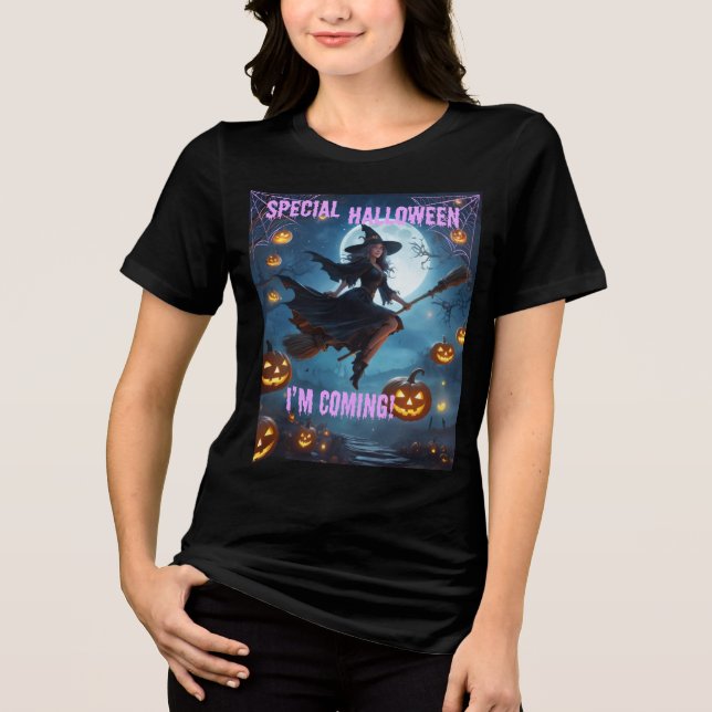 Die Halloween-Hexe Tri-Blend Shirt (Vorderseite)
