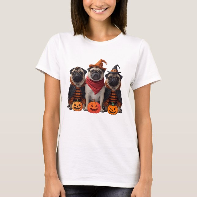 Die Halloween-Mops-Crew - Funny & Spookoky Mops De T-Shirt (Vorderseite)