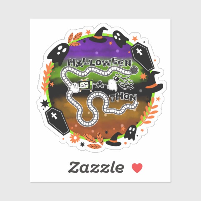 die Halloweenathon Circle Game Board Sticker (Blatt)