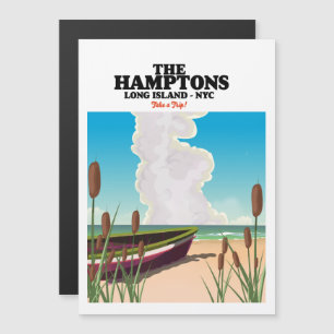 Die Hamptons Langinsel NYC, Reiseplakat. Magnetkarte