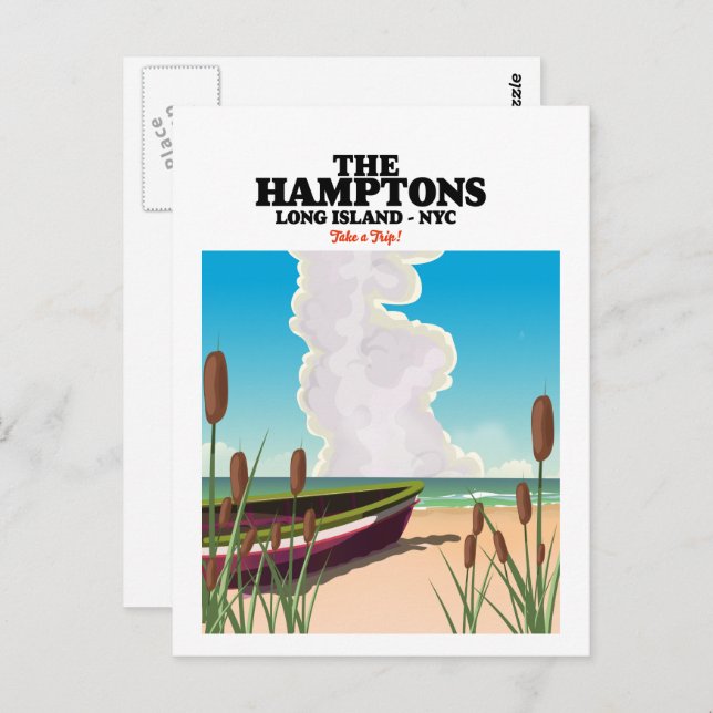 Die Hamptons Langinsel NYC, Reiseplakat. Postkarte (Vorne/Hinten)