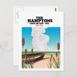 Die Hamptons Langinsel NYC, Reiseplakat. Postkarte