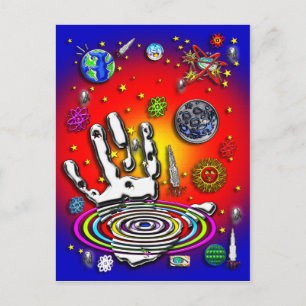 Die Hand der Menschheit im Weltraum II Postkarte