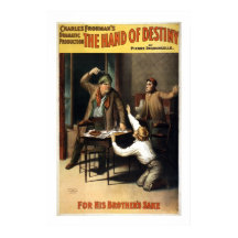 Die Hand des Vintagen Theaterplakats des Schicksal