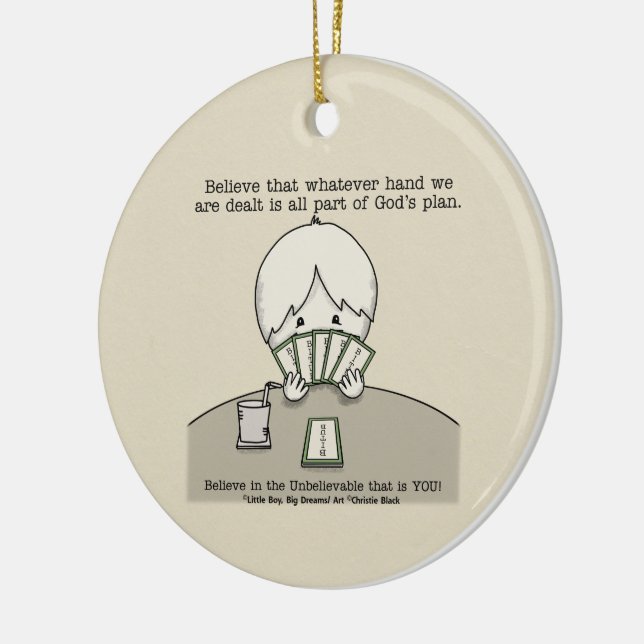 Die Hand, die wir haben Keramik Ornament (Links)