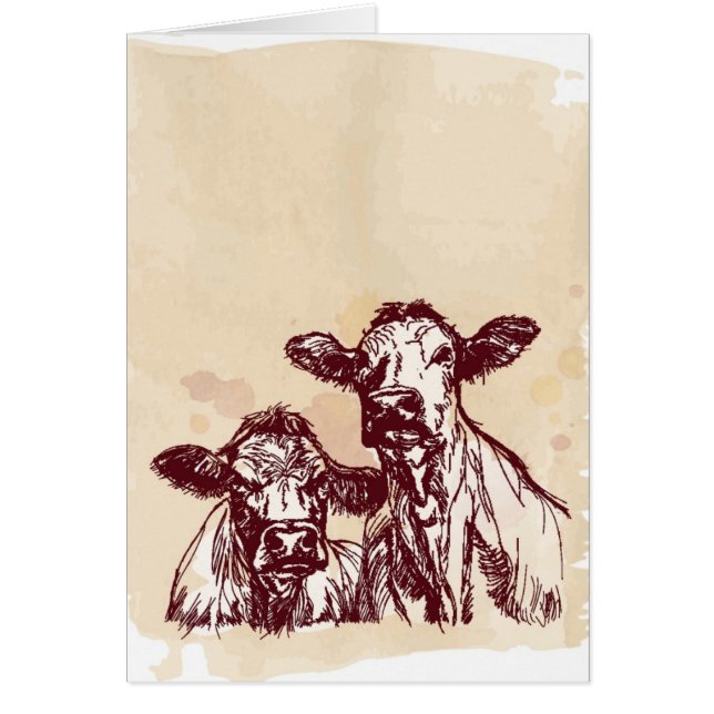 Die Hand mit zwei Kühen zeichnen die Skizze u. (Vorne)