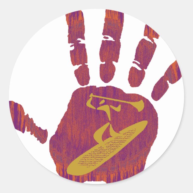 DIE HAND SCHLIESSEN RUNDER AUFKLEBER (Vorderseite)