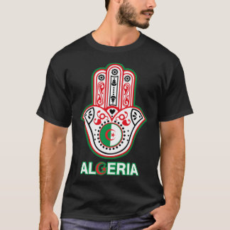 Die Hand von Fatma ELKHAMSSA und algerische Flagge T-Shirt