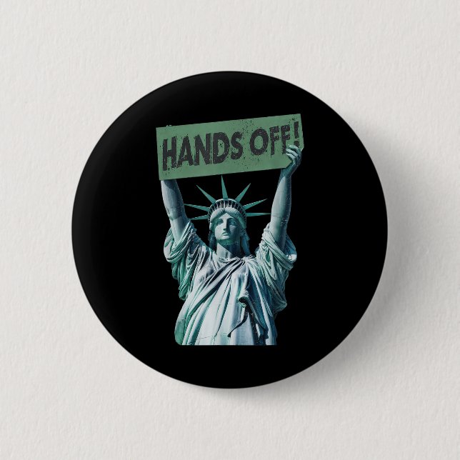 Die Hände des Shirts widerstehen und protestieren  Button (Vorderseite)
