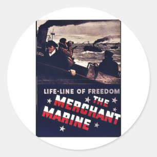 Die Handelsmarine Runder Aufkleber