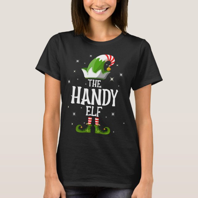 Die handliche Elf-Familie passt Weihnachten T-Shirt (Vorderseite)